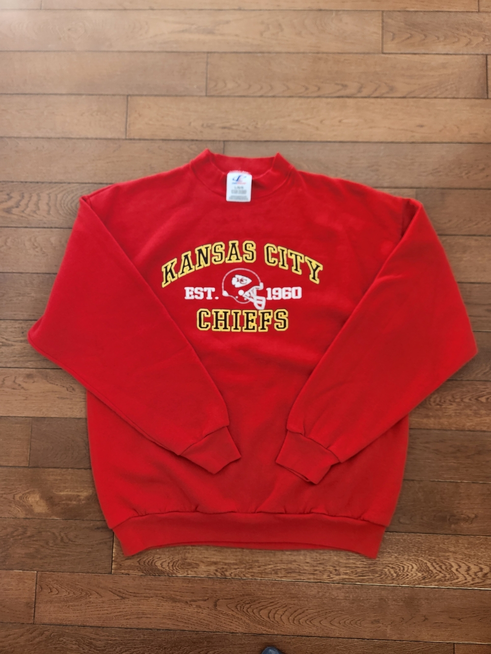 Vintage Kansas City Chiefs Logo Athletic Red Crewneck Sweatshirt - Medium/Large